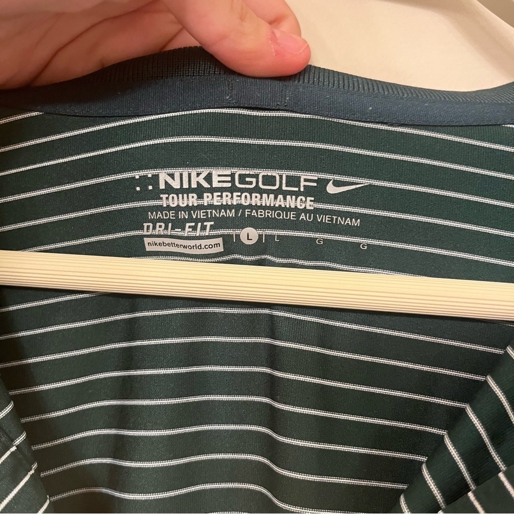 Nike Golf MSU Striped Embroidered Short Sleeve Polo Shirt Men’s Large - Picture 4 of 5